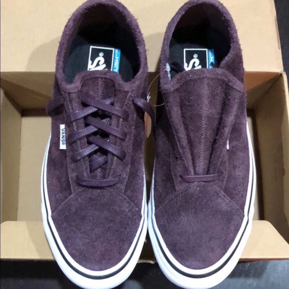 >💟DIAMO NI HAIRY UNIQUE STYLE SUEDE RAISIN TRUE WHITE LACE UP BRAND NEW 😍VANS - Picture 8 of 15